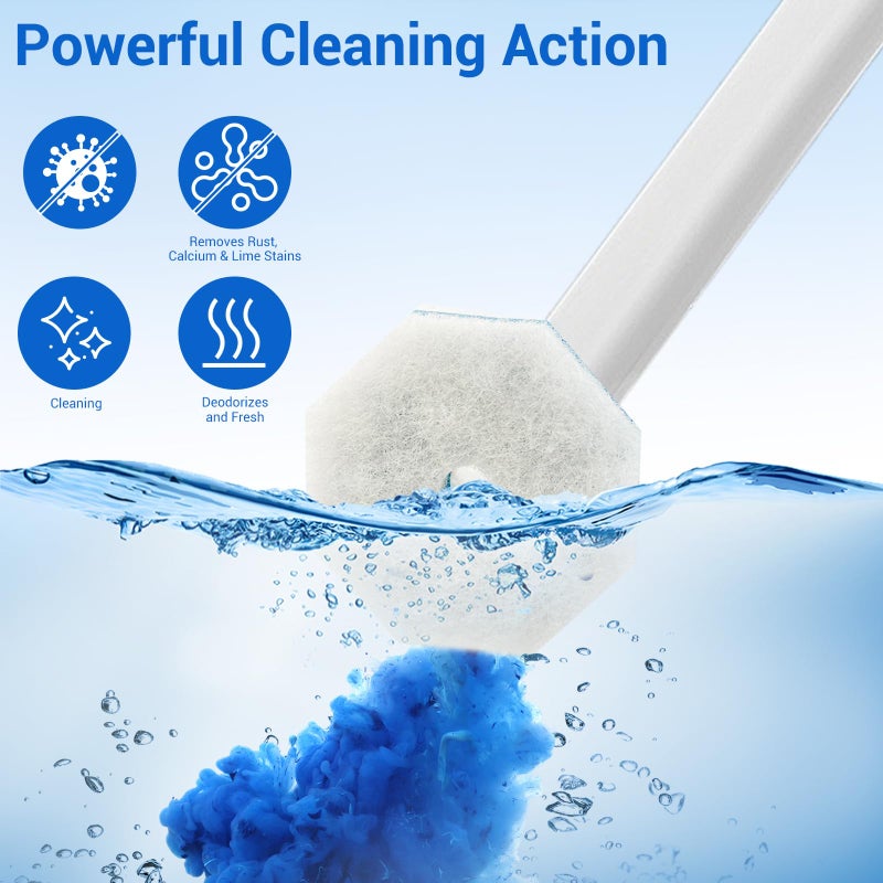 Sagry 50 Counts Disposable Toilet Bowl Wand Refills, Toilet Cleaner Refill Pads, Disposable Wand Heads for Deep Cleaning, Toilet Brush Head Compatible with Most Toilet Brushes - Image 3